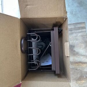 Hanging adjustable shower caddy brown metal